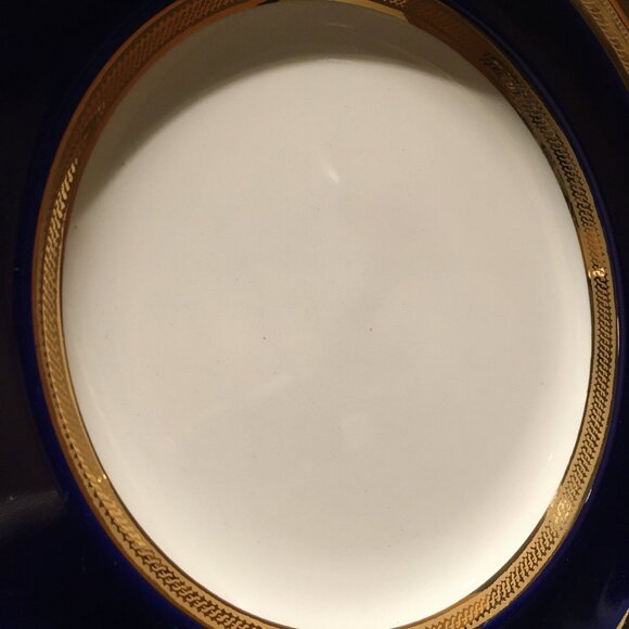 Vintage English CROWN DUCAL Cobalt and Gold Trim Dessert Plate #5 - Picture 3 of 7
